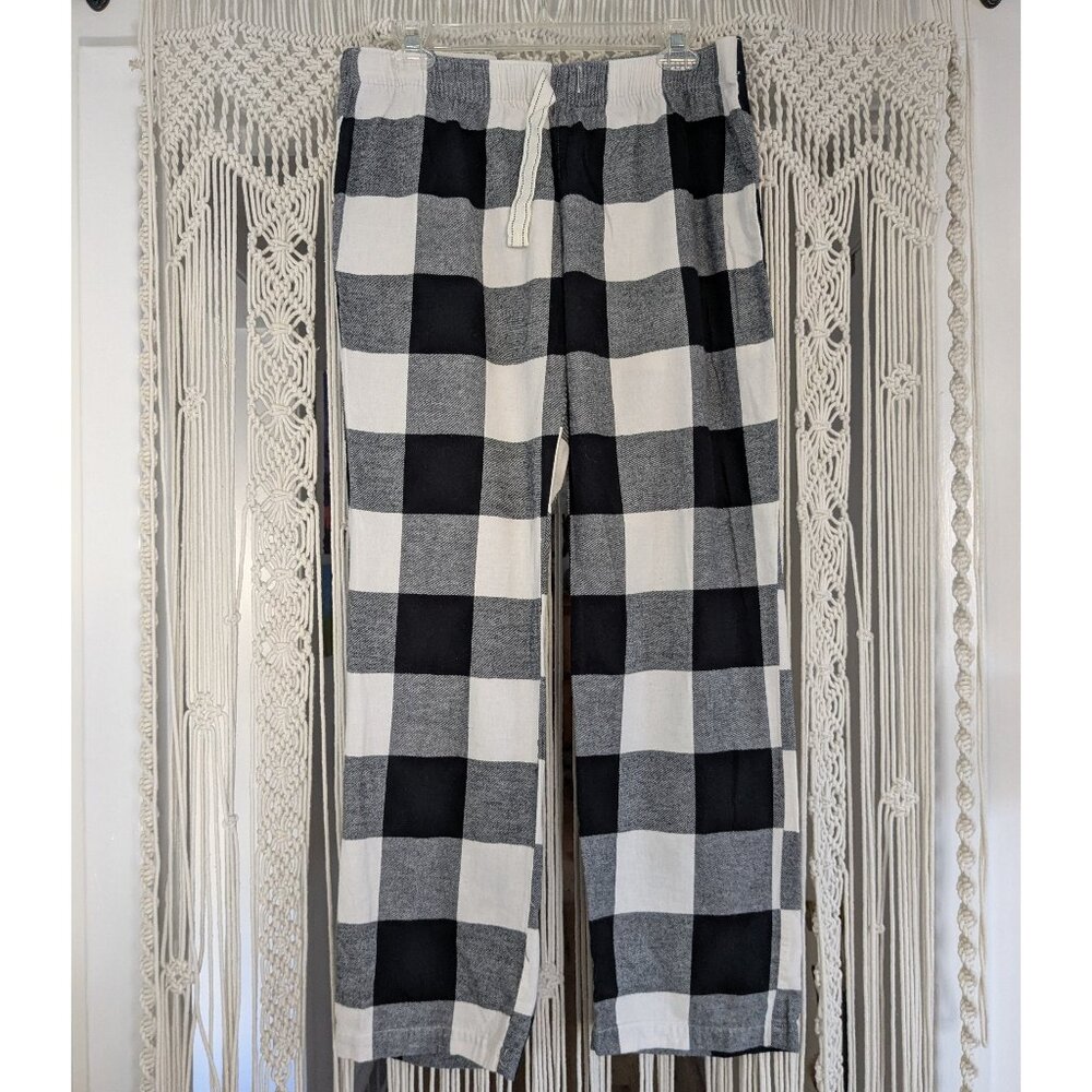 Old Navy Black and White Plaid Pajama Pants Size Md